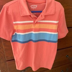 Jumping Beans Coral Polo with Stripes